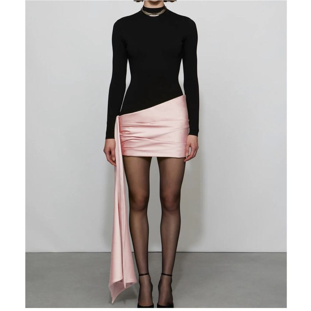 Et Ochs Asymmetrical Black and Pink Dress